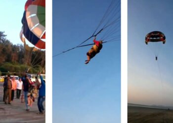 ८० वर्षाच्या आजीचं धाडस; थेट नऊवारी नेसून पॅराग्लायडिंग,