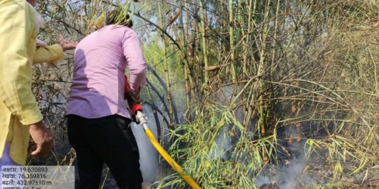 मंठा :- देवठाणा येथे शेतकऱ्याचे तीन एक्कर ऊसाचे पिक जळून खाक…