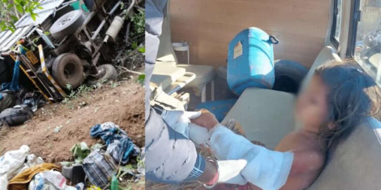 महाबळेश्वरातील घाटात 30 कामगारांसह ट्रक दरीत काेसळला..