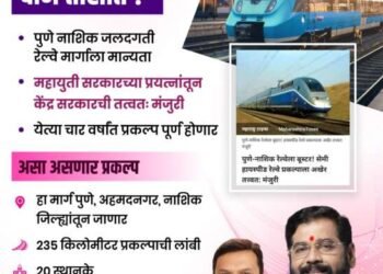 पुणे नाशिक जलदगती रेल्वे मार्गाला अखेर केंद्र शासनाची अंतिम मंजुरी…