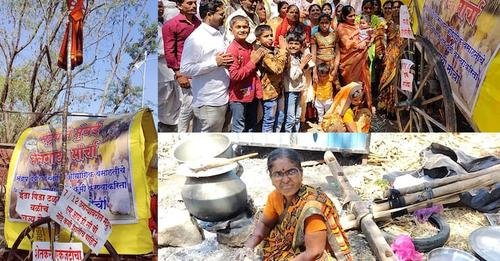 मंद्रूपच्या शेतकऱ्यांचा सोलापुरात रस्त्यावर गुढी पाडवा…