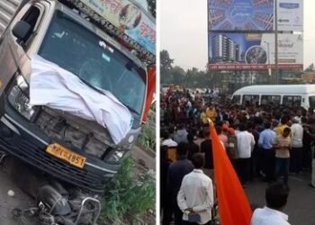 पुण्यात शिवज्योत घेऊन जाणाऱ्या शिवभक्तांचा भीषण अपघात, ३५ जण जखमी….