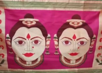 येवल्यातील कारागिराची कमाल; पदरावर साकारला महालक्ष्मीचा मुखवटा…