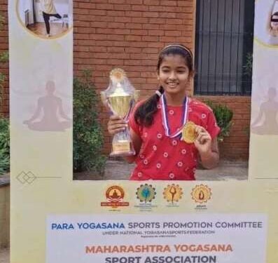 आभा गणेश मुंडेने पहिल्या राज्यस्तरीय दिव्यांग योगासन स्पर्धेत मिळवले सुवर्णपदक…