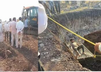 विहिरीचं काम सुरु, अचानक वरचा भाग ढासळला, ५ कामगार मातीच्या ढिगाऱ्याखाली, दोघांना बाहेर काढलं