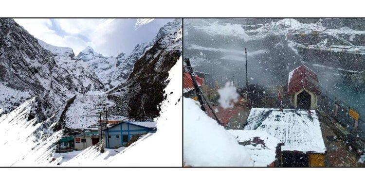 चार धाम यात्रा सुरु होण्यापुर्वीच बद्रीनाथमध्ये जोरदार बर्फवृष्टी