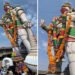 १०५ फूट उंची मूर्तीची लिम्का बुक ऑफ वर्ल्ड रेकॉर्डमध्ये नोंद, हनुमान जयंतीनिमित्त भाविकांची गर्दी…..