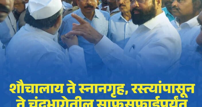 वारकऱ्यांसाठी केलेल्या सुविधांच्या पाहणीसाठी मुख्यमंत्री पंढरपुरात; रस्त्यांपासून ते चंद्रभागेतील साफसफाईपर्यंत सगळी चौकशी