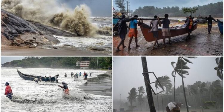 चक्रीवादळाचा वेग वाढला, समुद्र किनाऱ्यावर उसळल्या 30 फुटापर्यंत लाटा….