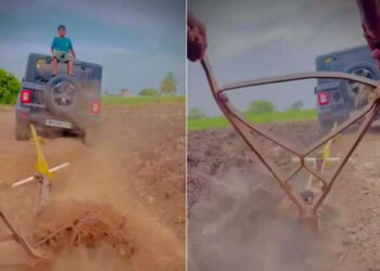 नाद करायचा नाही! चक्क थार गाडीने नांगरली एक एकर शेती, शेतकरी अनिल तोंडेंची जोरदार चर्चा….