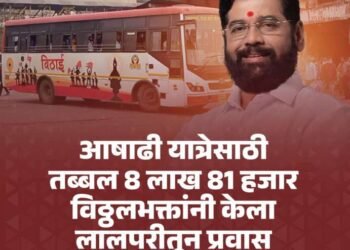 आषाढी यात्रेसाठी तब्बल 8 लाख 81 हजार विठ्ठलभक्तांनी केला प्रवास !