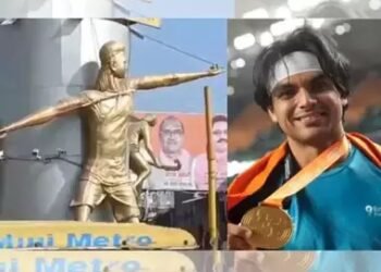 चौकातील नीरज चोप्राच्या पुतळ्यासोबत विचित्र प्रकार; लोकांनी राडा घालताच कहानी में ट्विस्ट