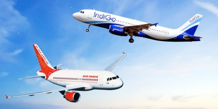 इंडिगो आणि एअर इंडियाच्या विमानाचे पंख एकमेकांना घासले
