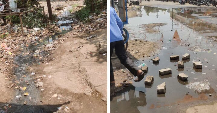 मालेगाव येथील मुख्य चौकात घाणीचे साम्राज्य व्यापारी, शालेय विद्यार्थी, वाहन चालकातून तीव्र संताप दुर्गंधी व आरोग्याची समस्या भेडसावत आहेत