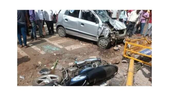 कोल्हापुरात भरधाव कारने चौघांना चिरडले; दोघांचा मृत्यू, तीन गंभीर जखमी