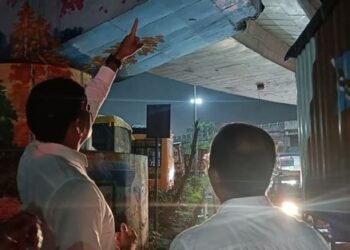 तुर्भे स्टेशनकडे जाणाऱ्या उड्डाणपुलाचा भाग दुरुस्तीच्या अनुषंगाने सुरक्षिततेसाठी वाहतूक बंद