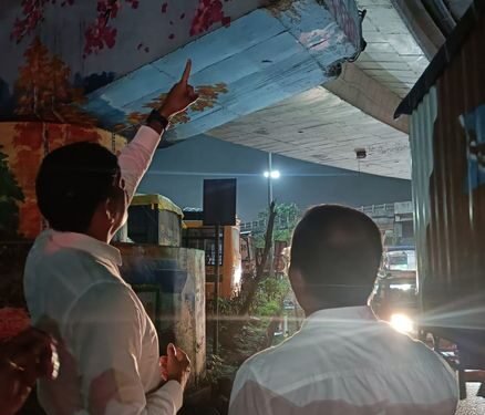 तुर्भे स्टेशनकडे जाणाऱ्या उड्डाणपुलाचा भाग दुरुस्तीच्या अनुषंगाने सुरक्षिततेसाठी वाहतूक बंद