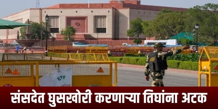 संसदेत घुसखोरी करणाऱ्या तिघांना अटक; बनावट आधार कार्डाच्या आधारे प्रवेशाचा प्रयत्न
