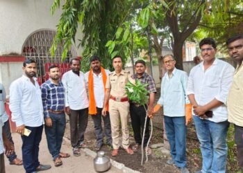 देगलूर शहरातील डाक कार्यालय परिसरात स्वच्छता मोहीम व वृक्षारोपण