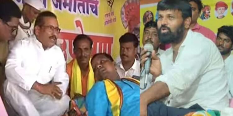 सरकारी शिष्टमंडळ येण्यापूर्वी राजेश टोपे तडकाफडकी जालन्यात लक्ष्मण हाकेंच्या भेटीला, स्टेजवर फक्त 5 मिनिटं बसले अन्..