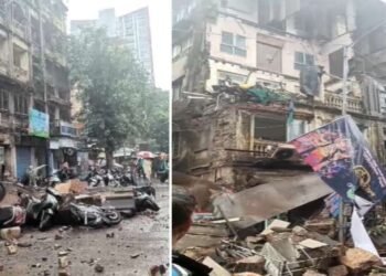 मुंबईत इमारत कोसळली: एका व्यक्तीचा मृत्यू, चार जण जखमी !
