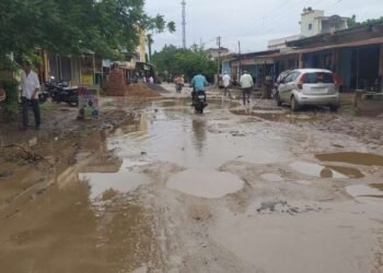 अहो साहेब गावात जाणाऱ्या मुख्य रस्त्याकडे लक्ष द्या हो,