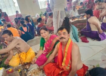 भोकरदन येथे मंदिराचे कलशारोहण व पंचकुंडात्मक महायज्ञाची पूर्णाहुती.