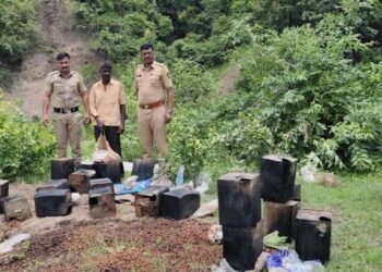 हातभट्टी अड्ड्यावर माहूर पोलिसांकडून ‘मासरेड’; एका विरुद्ध गुन्हा दाखल, हातभट्टी दारू, रसायन नष्ट!