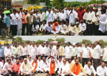 रस्त्यांसाठी उतरली; जनता रस्त्यावर! देगलूर-उदगीर महामार्ग अडीच तासासाठी केला चक्काजाम! 