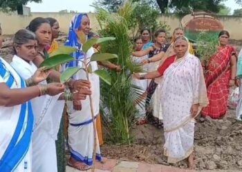 पिंपळगाव रेणुकाई येथे वृक्षारोपण; महिलांचा उत्स्फूर्त सहभाग