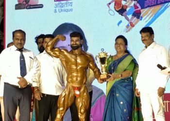 पुणे महापौर राज्यस्तरीय श्री स्पर्धेत सोलापूरचा लोणार उत्कृष्ट प्रगतिकारक बॉडी बिल्डर