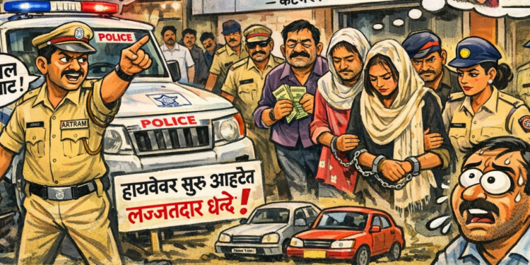 ‘स्वरांजली कला केंद्रा’वर पोलिसांचा छापा; वेश्या व्यवसायाचे रॅकेट उघड